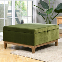Load image into Gallery viewer, Knox - Square Storage Cocktail Ottoman - Olive Green
