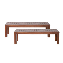 Load image into Gallery viewer, Acacia Wood Outdoor Bench With Beautiful Slat Paneling - Dark Brown
