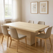 Load image into Gallery viewer, 108" Solid Wood Pedestal Base Dining Table - Brown / Natural
