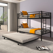 Load image into Gallery viewer, Bunk Bed Twin over Twin with Trundle Black,CPC Certified,No Box Spring Needed,Heavy Duty,Easy to assemble
