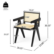 Load image into Gallery viewer, Chandigarh Arm Dining Chair With Natural Cane Design (Set of 2)
