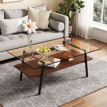 Load image into Gallery viewer, Rectangle Coffee Table, Tempered Glass Tabletop Modern Table For Living Room
