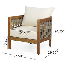 Load image into Gallery viewer, Outdoor Acacia Wood Club Chairs With Cushions
