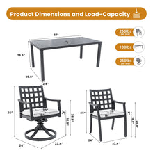Load image into Gallery viewer, Modern Classic Outdoor Patio Dining Set, Rectangular Table &amp; Dining Chairs, Rust Free, Weather Resistant
