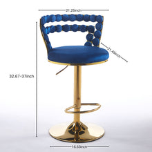 Load image into Gallery viewer, Modern Bar Chair With Iron Tube Legs, Soft Cushions And Comfortable Backrest (Set of 2)
