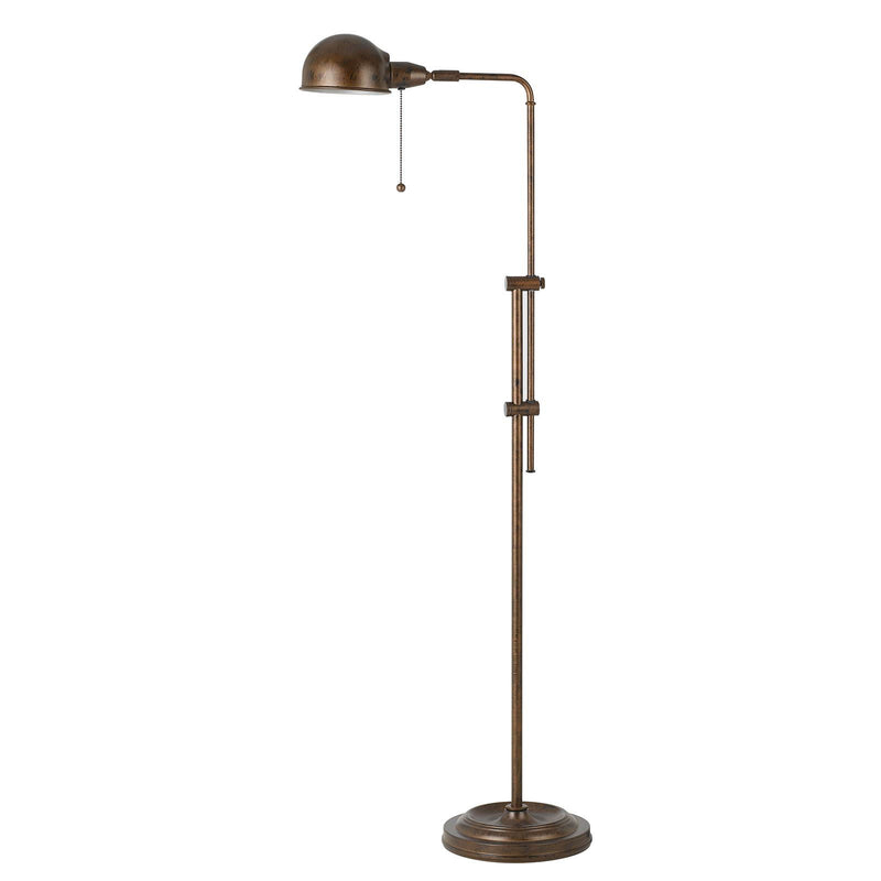 Adjustable Traditional Shaped Floor Lamp With Rust Dome Shade - Rust