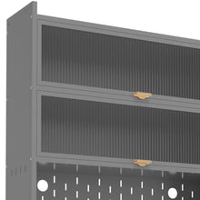 Load image into Gallery viewer, 73" Stainless Steel Textured Door Dining Hutch With Two Doors - Gray
