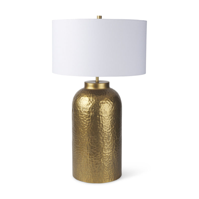 Novelty Table Lamp With Drum Shade - Gold / White