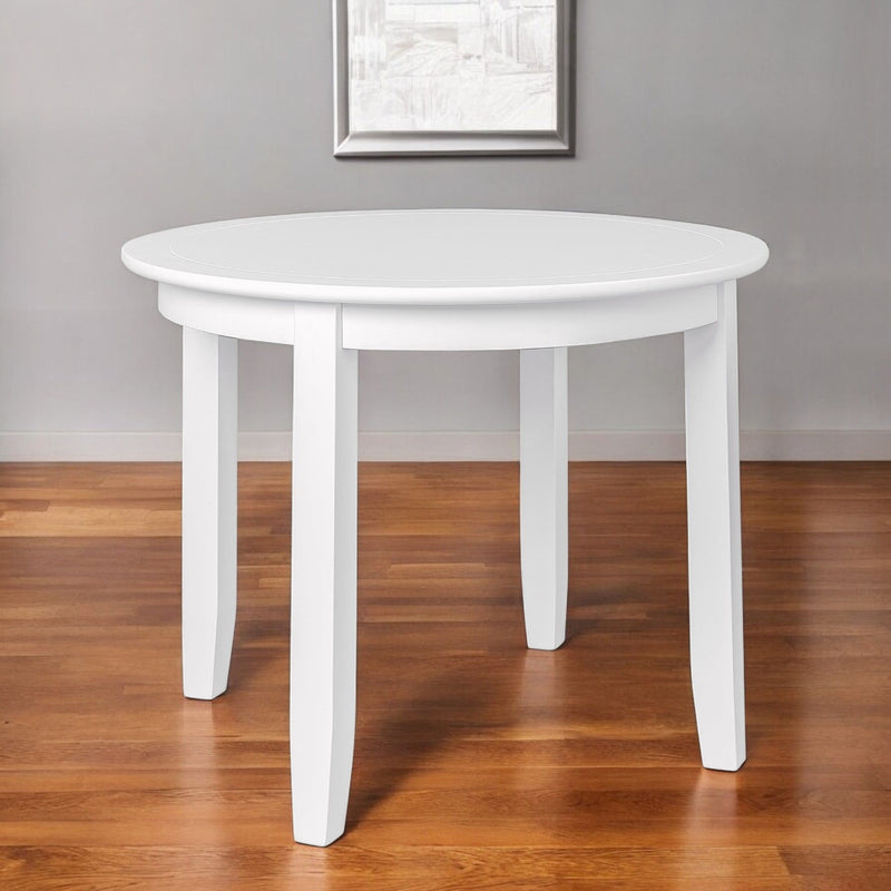 39" Solid Wood Round Top Dining Room Table - White