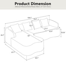 Load image into Gallery viewer, Modular L-Shape Sectional Sofa With Curved Chaise
