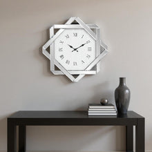 Load image into Gallery viewer, Mirrored Silent Analog Geometric Wall Clock (635634) - Silver
