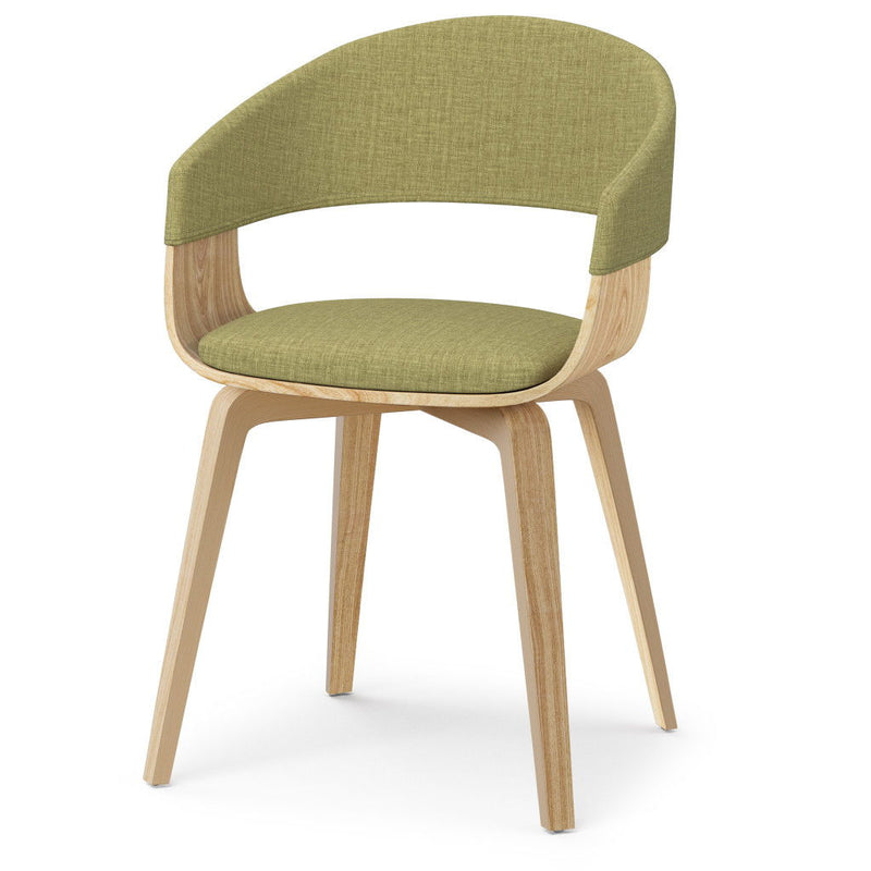 Neon Solid Wood Dining Parsons Chair - Green / Brown