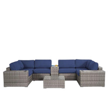 Load image into Gallery viewer, Modern Patio Rattan Sectional Set With Cushions
