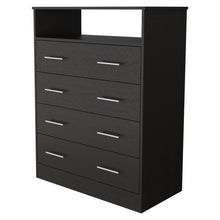 Load image into Gallery viewer, Four Drawer Standard Chest With Open Shelf - Black
