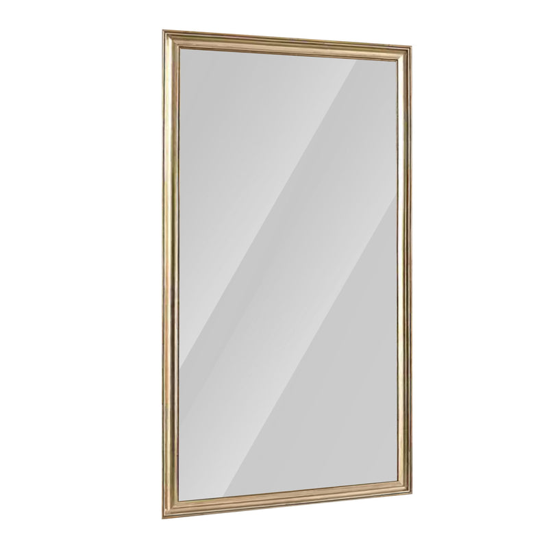 Wood Square Framed Cheval Mirror - Burnt Orange