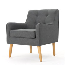 Load image into Gallery viewer, Modern Arm Chair With Tufted Back And Wooden Legs
