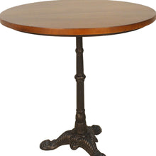 Load image into Gallery viewer, 30" Rounded Solid Wood And Iron Pedestal Base Dining Table - Chestnut
