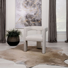 Load image into Gallery viewer, Verda - Upholstered Accent Side Chair In Soft With Rounded Open Back And 3 Leg Base - White
