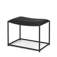 Load image into Gallery viewer, Metal Genuine Leather Footstool - Black

