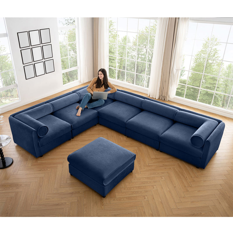 Contemporary Elegant Sofa With Storage And Ottoman