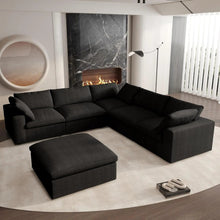 Load image into Gallery viewer, Blend Modular L Shaped Six Piece Corner Sectional - Black
