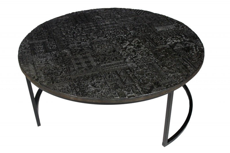 Iron Round Frame Nested Coffee Tables (Set of 2) - Gray