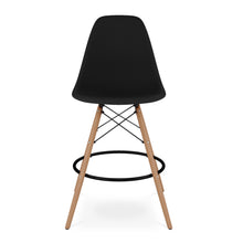 Load image into Gallery viewer, Heavy Duty Plastic And Solid Wood Counter Height Bar Chair - Black And Brown
