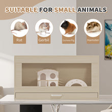 Load image into Gallery viewer, Guinea Pig Cages, Hamster Cage Wood With Independent Storage Cabinet, House For Rat Chinchilla With Guinea Pig Hutch And Bridge, Openable Top With Acrylic Sheets
