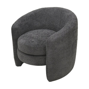 Affinity Modern Curved Back Upholstered Accent Chair With Soft Cozy Boucle Fabric - Dark Gray