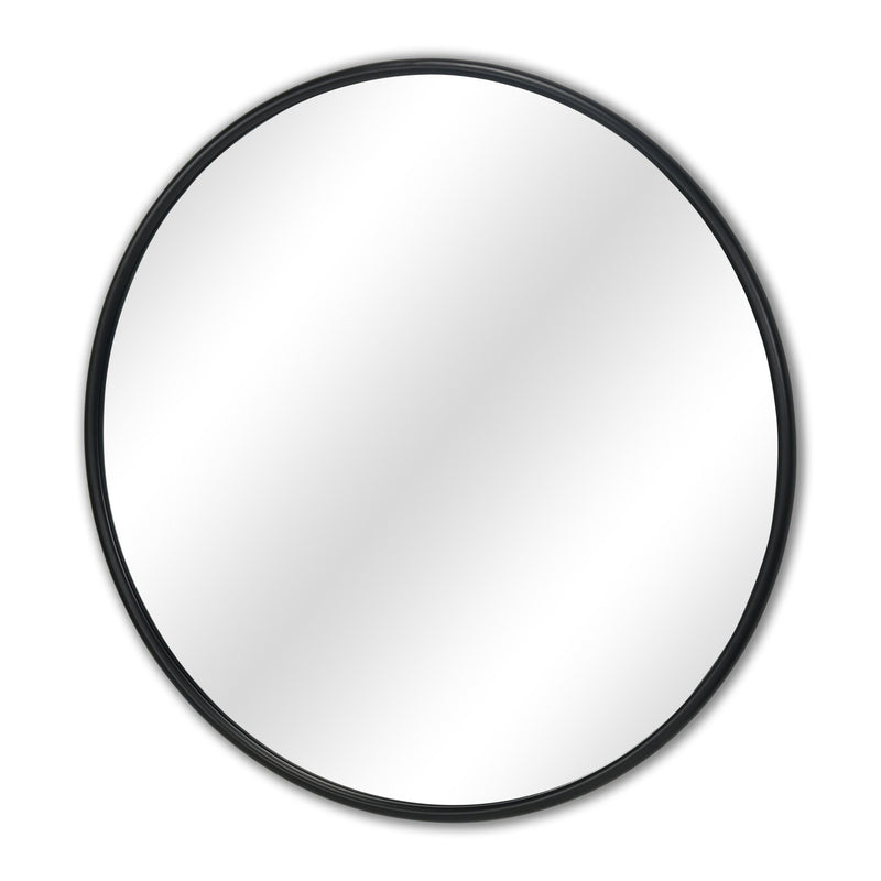 32" Metal Round Accent Mirror - Black