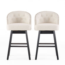 Load image into Gallery viewer, Mellifluous - 360 Degree Swivel Bar Stool With Stunning Nailhead Trim, (Set of 2)
