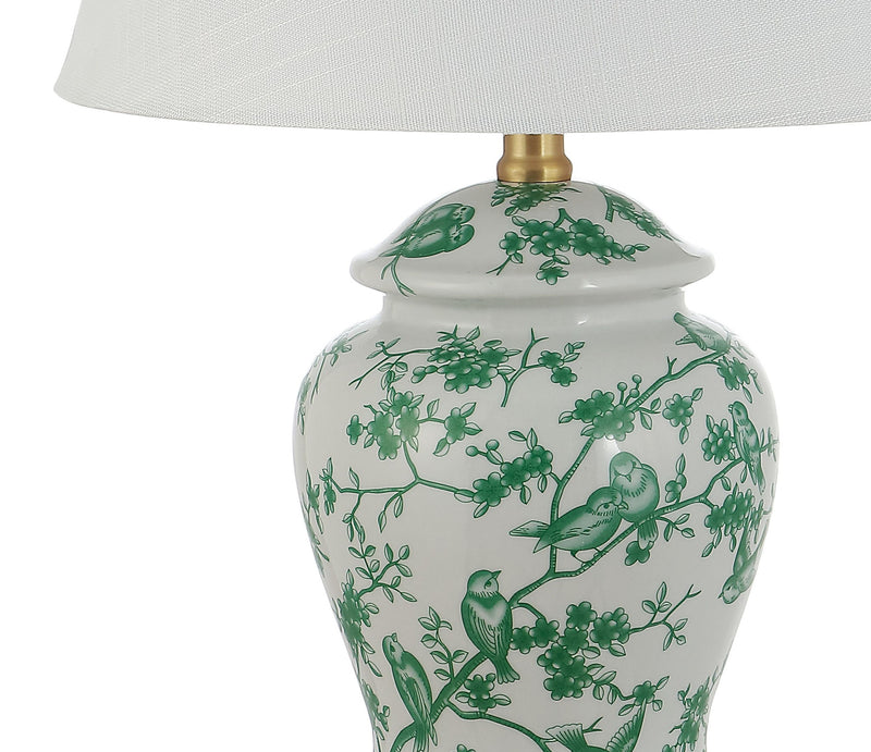 22" Urn Table Lamp LED With Empire Shade - White