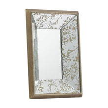 Load image into Gallery viewer, 12" Metal Framed Antiqued Glass Accent Mirror - Silver
