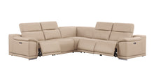 Load image into Gallery viewer, Leather Modular L-Shaped Five Piece Corner Sectional - Beige
