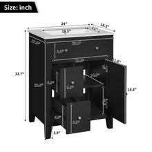Load image into Gallery viewer, Bathroom Vanity With Basin, Rectangular Cabinet With 2 Drawers And Soft Closing Door

