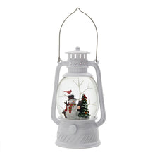 Load image into Gallery viewer, Christmas Plastic / Resin Lantern With Snowman &amp; Tree LED / Water Spinning / 6 Hours Timer, 3*AA Batteries Required - White / Multi

