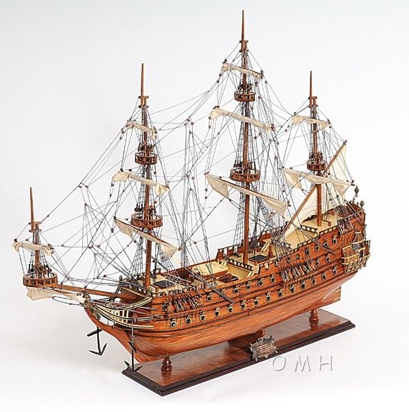 Hand Painted c1665 Zeven Provincien Model Boat - Brown
