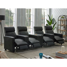 Load image into Gallery viewer, Warren - 4 Seater Home Theater With Wedge Console Recliners - Black
