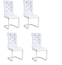 Load image into Gallery viewer, Faux Leather Metal Dining Side Chairs (Set of 4) - White / Silver
