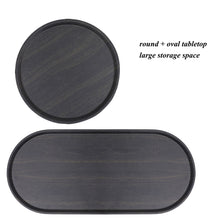 Load image into Gallery viewer, Round Coffee Table With Storage Tray 2 Tier Oval End Tables Wooden Small Side Table For Living Room
