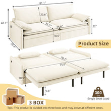 Load image into Gallery viewer, 4 Seat Convertible Sleeper Sofa Bed, Modern With Storage
