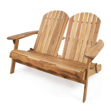 Load image into Gallery viewer, Outdoor Adirondack Rocking Loveseat With Hand Crafted Details
