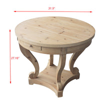 Load image into Gallery viewer, Curved Legs Farmhouse Style Small Size Round Dining Table End Table Side Table Coffee Table For Dinette, Kitchen, Dining Room Or Living Room - Natural Wood Grain Distressed
