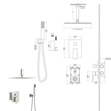 Load image into Gallery viewer, Dual Shower Head 16" Ceiling Mount Square Shower System With Rough In Valve
