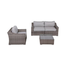 Load image into Gallery viewer, Outdoor Wicker Conversation Set With Cushions, All Weather

