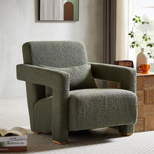 Load image into Gallery viewer, Sleek Right Angle Armrests, Ergonomic Lumbar Support, Square Wooden Block Legs, Inclined Seat For Comfort, Artistic Statement Piece For Living Room, Bedroom And Study
