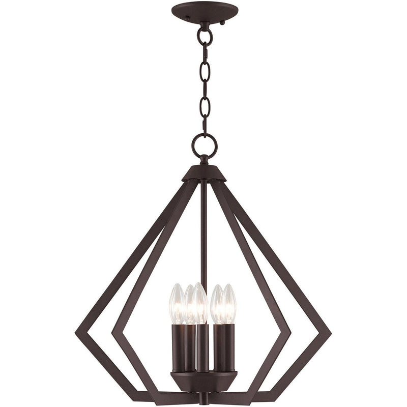 20" Five-Light Dimmable Chandelier With Shades - Bronze