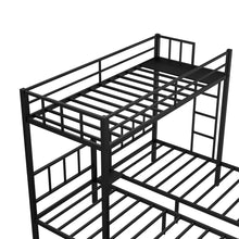 Load image into Gallery viewer, Twin over Twin &amp; Twin Bunk Beds for 3, Twin XL over Twin &amp; Twin Bunk Bed Metal Triple Bunk Bed, Black(Pre-sale date: February 8th.)
