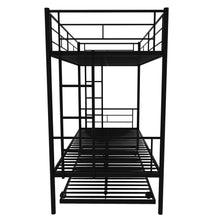 Load image into Gallery viewer, Twin Over Twin Metal Bunk Bed Frame with Trundle（Upgrade reinforcement version）
