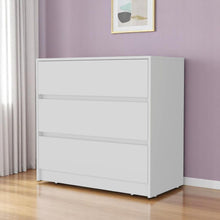 Load image into Gallery viewer, Manufactured Wood Three Drawer No Handles Dresser - White
